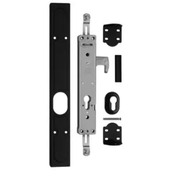 Ultime Pezzi Kit di chiusura Triplex per imposte Ariete H34101.00.99 Agb, foro yale, con gancio, 3 punti di chiusura, finitura Black Powerage