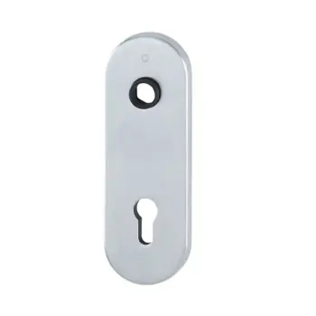 All’Ingrosso Placca corta M3218K Hoppe per porta Blindata, foro Yale, dimensione 182x62 mm, Ottone finitura Cromo Satinato F41-R