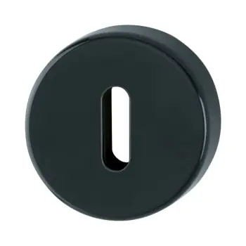 Bocchetta tonda 42KS Hoppe per porta, foro Patent, diametro 52x9 mm, Alluminio finitura Nero Intenso F9005 Alta Qualità