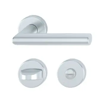 Maniglia Amsterdam Hoppe per porta interna, rosetta e nottolino Wc, quadro 8 mm, spessore porta 40-45 mm, Alluminio finitura Argento F1 Prezzo Scontato