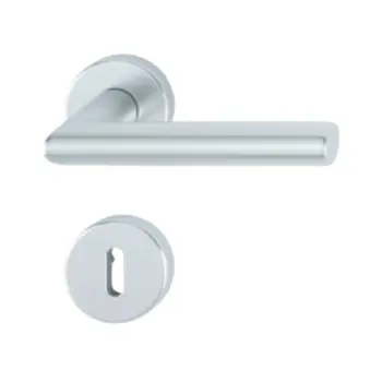Vendita Finale Maniglia Amsterdam Hoppe per porta interna, rosetta e bocchetta tonda, foro Patent, quadro 8 mm, spessore porta 37-47 mm, Alluminio finitura Argento F1