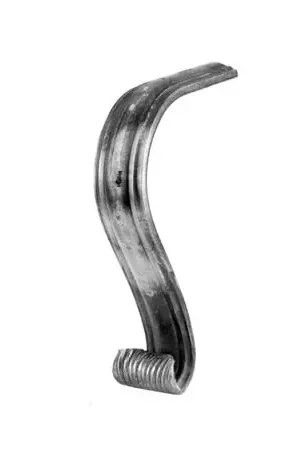 In Voga Terminale per corrimano scala 114/B/14 India, sezione 50x14 mm, altezza 400 mm, materiale Ferro Battuto