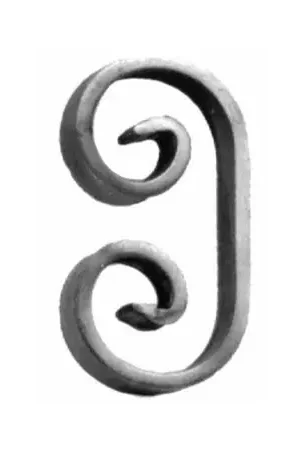 Riccio 78/3 India per ringhiera, sezione 16x4 mm, dimensioni 115x60 mm, materiale Ferro Battuto Sconto